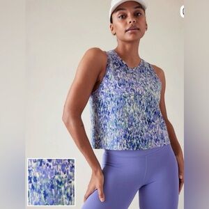Athleta Ultimate Muscle Tank In Purple Floral Small